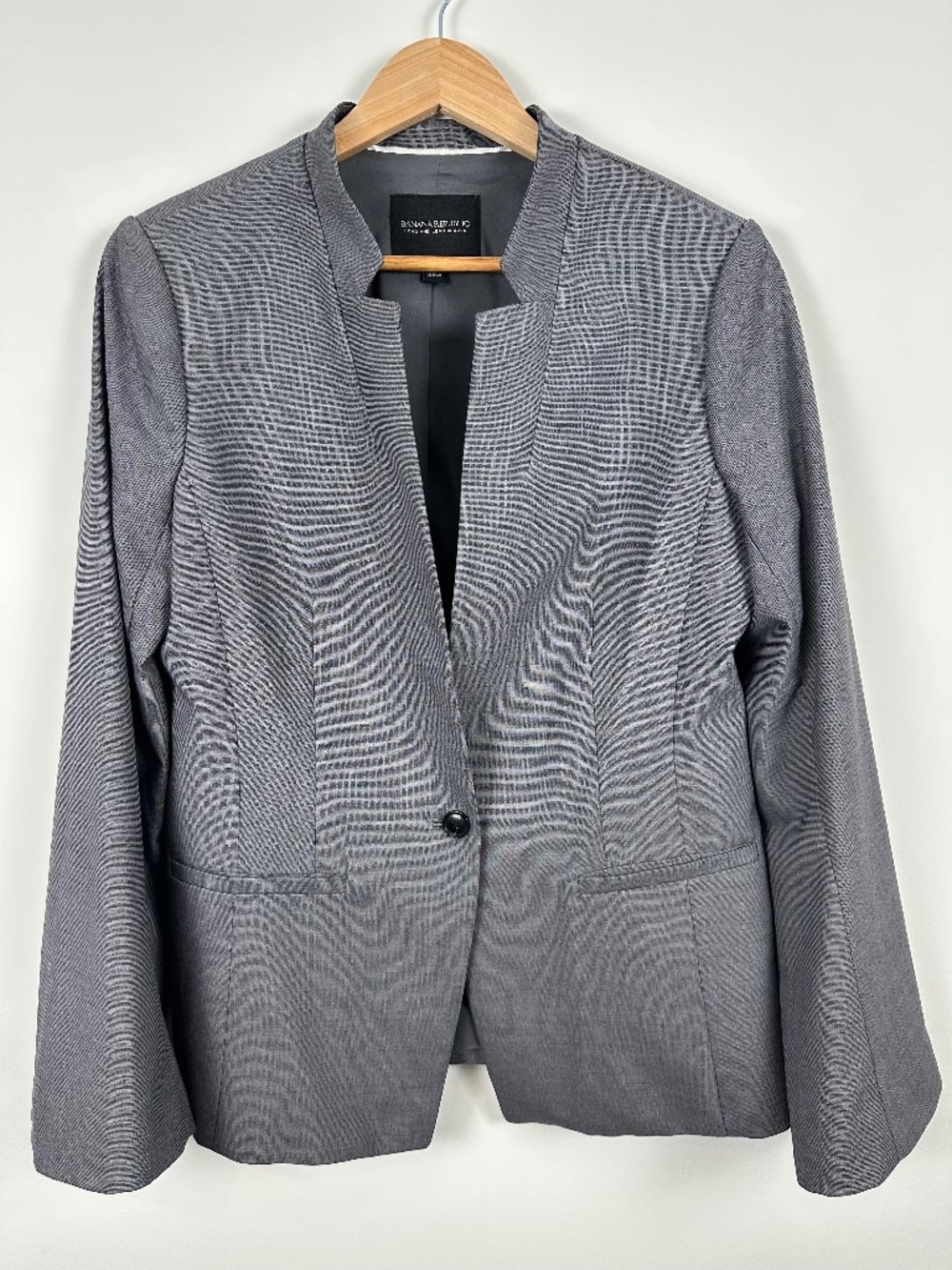 Banana Republic Long & Lean Gray Blazer Size 8 Tailored Career Jacket